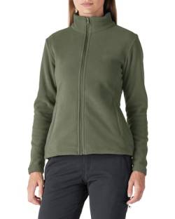 Outdoor Ventures Damen Fleecejacke mit Durchgehendem Reißverschluss Stehkragen Frauen Leichte Fleece Sweatjacke Antistatische Elektrizität Damenjacke für Laufen, Wandern und Freizeit Graugrün S von Outdoor Ventures