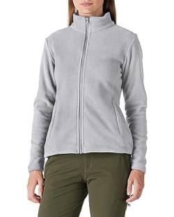 Outdoor Ventures Damen Fleecejacke mit Durchgehendem Reißverschluss Stehkragen Frauen Leichte Fleece Sweatjacke Antistatische Elektrizität Damenjacke für Laufen, Wandern und Freizeit Hellgrau 2XL von Outdoor Ventures