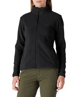 Outdoor Ventures Damen Fleecejacke mit Durchgehendem Reißverschluss Stehkragen Frauen Leichte Fleece Sweatjacke Antistatische Elektrizität Damenjacke für Laufen, Wandern und Freizeit Schwarz 2XL von Outdoor Ventures