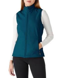 Outdoor Ventures Softshell Weste Damen Ärmellose Jacke Laufweste Leicht Winddicht Warm Fleeceweste Stehkragen Sport Golf Weste mit 4 Taschen für Wandern Camping Nebel Blau L von Outdoor Ventures