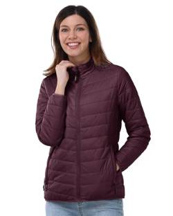 Outdoor Ventures Damen Steppjacke Leichte Warme Packbare Übergangsjacke Puffer Jacke für Frauen Gefüttert Weiche Steppmantel Quilted Coat für Freizeit Wandern Reisen Outdoor Aubergine M von Outdoor Ventures