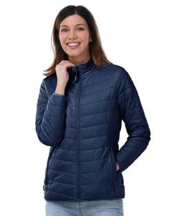 Outdoor Ventures Damen Steppjacke Leichte Warme Packbare Übergangsjacke Puffer Jacke für Frauen Gefüttert Weiche Steppmantel Quilted Coat für Freizeit Wandern Reisen Outdoor Navy Blau M von Outdoor Ventures