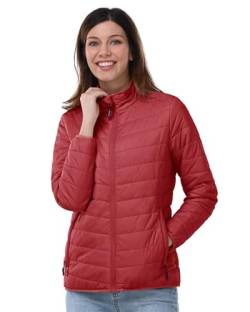Outdoor Ventures Damen Steppjacke Leichte Warme Packbare Übergangsjacke Puffer Jacke für Frauen Gefüttert Weiche Steppmantel Quilted Coat für Freizeit Wandern Reisen Outdoor Rot XS von Outdoor Ventures