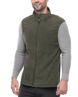 Outdoor Ventures Fleece Weste Herren Leicht Ärmellose Fleeceweste Jacke Winddicht Warm Gefütterte Winterweste Arbeitsweste für Männer mit Reißverschlusstaschen Cypress Green 2XL von Outdoor Ventures