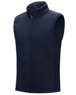 Outdoor Ventures Fleece Weste Herren Leicht Ärmellose Fleeceweste Jacke Winddicht Warm Gefütterte Winterweste Arbeitsweste für Männer mit Reißverschlusstaschen Navy Blau S von Outdoor Ventures