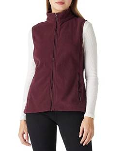 Outdoor Ventures Fleece Weste für Damen,Weich Ärmellos Jacke mit Reißverschlusstaschen, Sport Laufweste Frühling Herbst Fleeceweste Frauen Weinrot XL/44 von Outdoor Ventures