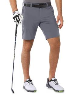 Outdoor Ventures Herren Golfshorts UPF 50+ Stretch 9'' Bermuda Shorts Leichte Schnelltrocknende Kurze Hose mit 3 Tee-Halter und Taschen für Golfen Dunkelgrau 36 von Outdoor Ventures