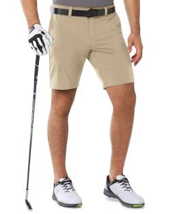 Outdoor Ventures Herren Golfshorts UPF 50+ Stretch 9'' Bermuda Shorts Leichte Schnelltrocknende Kurze Hose mit 3 Tee-Halter und Taschen für Golfen Khaki 36 von Outdoor Ventures