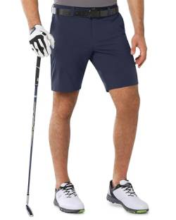 Outdoor Ventures Herren Golfshorts UPF 50+ Stretch 9'' Bermuda Shorts Leichte Schnelltrocknende Kurze Hose mit 3 Tee-Halter und Taschen für Golfen Navy Blau 32 von Outdoor Ventures