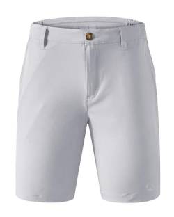 Outdoor Ventures Herren Golfshorts UPF 50+ Stretch 9'' Bermuda Shorts Leichte Schnelltrocknende Kurze Hose mit 3 Tee-Halter und Taschen für Golfen Silbergrau 34 von Outdoor Ventures