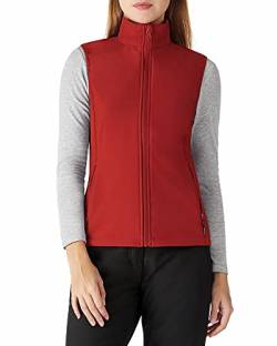 Outdoor Ventures Softshell Weste Damen Ärmellose Jacke Laufweste Leicht Winddicht Warm Fleeceweste Stehkragen Sport Golf Weste mit 4 Taschen für Wandern Camping Chilirot M von Outdoor Ventures