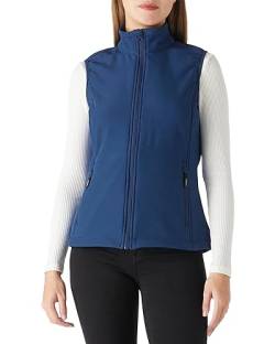 Outdoor Ventures Softshell Weste Damen Ärmellose Jacke Laufweste Leicht Winddicht Warm Fleeceweste Stehkragen Sport Golf Weste mit 4 Taschen für Wandern Camping Dunkelblau 2XL von Outdoor Ventures