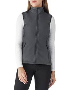 Outdoor Ventures Softshell Weste Damen Ärmellose Jacke Laufweste Leicht Winddicht Warm Fleeceweste Stehkragen Sport Golf Weste mit 4 Taschen für Wandern Camping Dunkelgrau 3XL von Outdoor Ventures