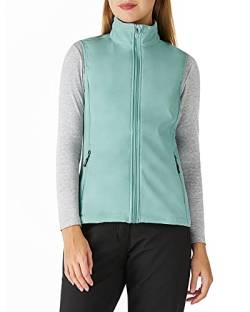 Outdoor Ventures Softshell Weste Damen Ärmellose Jacke Laufweste Leicht Winddicht Warm Fleeceweste Stehkragen Sport Golf Weste mit 4 Taschen für Wandern Camping Hellgrün XL von Outdoor Ventures