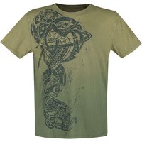 Outer Vision - Gothic T-Shirt - Boulder Tattoo - S bis 4XL - für Männer - Größe 4XL - grün von Outer Vision