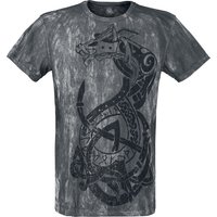 Outer Vision - Gothic T-Shirt - Viking Warrior - S bis 4XL - für Männer - Größe M - grau von Outer Vision