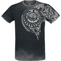 Outer Vision T-Shirt - Burned Tattoo - S bis 4XL - für Männer - Größe M - grau von Outer Vision