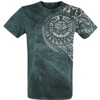 Outer Vision T-Shirt - Burned Tattoo - S bis 4XL - für Männer - Größe XXL - grün/schwarz von Outer Vision