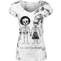 Outer Vision T-Shirt - Skeleton Lovers - M bis XL - für Damen - Größe L - weiß von Outer Vision