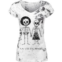 Outer Vision T-Shirt - Skeleton Lovers - M bis XL - für Damen - Größe XL - weiß von Outer Vision