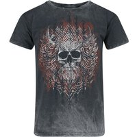 Outer Vision T-Shirt - Viking Skull - S bis 4XL - für Männer - Größe 3XL - grau von Outer Vision