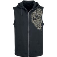 Outer Vision Weste - Ursus Tattoo Sweat Sleeveless Hoodie - S bis M - für Männer - Größe M - schwarz von Outer Vision