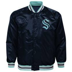 Kinder Lightweight Satin Jacke - NHL Seattle Kraken von Outerstuff