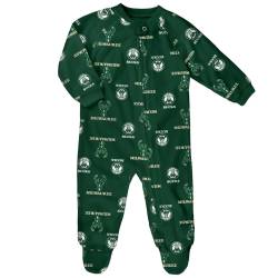 NBA Baby Zip Strampler - RAGLAN Milwaukee Bucks von Outerstuff