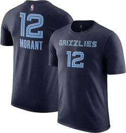 NBA Jungen Jugend 8-20 Offizielle Spieler Name & Nummer Game Time Performance Polyester T-Shirt, Ja Morant Memphis Grizzlies Navy, XL von Outerstuff