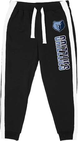 NBA Youth 8–20 schwarze Fleece-Hose mit Primär-Logo, Wordmark, Step Up Jump Ball Stripe, Memphis Grizzlies, 18-20 von Outerstuff