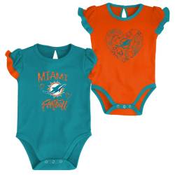 NFL Mädchen Baby 2er Body-Set Miami Dolphins von Outerstuff