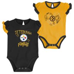 NFL Mädchen Baby 2er Body-Set Pittsburgh Steelers von Outerstuff