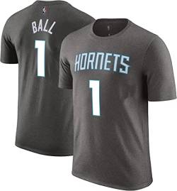 Outerstuff NBA Jungen Jugend 8-20 Charcoal Offizielles Spieler Name & Nummer Game Time Jersey T-Shirt, Lamelo Ball Charlotte Hornets, L von Outerstuff