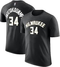 Outerstuff NBA Jungen Jugend 8-20 Offizielle Spieler Name & Nummer Game Time Performance Polyester T-Shirt, Giannis Antetokounmpo Milwaukee Bucks Schwarz, Klein von Outerstuff