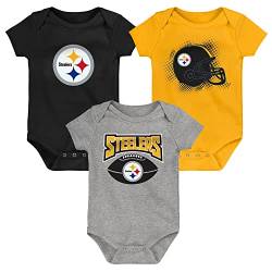 Outerstuff NFL Baby 3er Body-Set Pittsburgh Steelers - 0-3M von Outerstuff