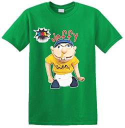 Jeffy The Puppet Herren T-Shirt Lustiges Kinder Youtuber Mädchen Jungen Top SML Weihnachten Geburtstag Geschenk Gr. 7-8 Jahre, kelly green von Outfit