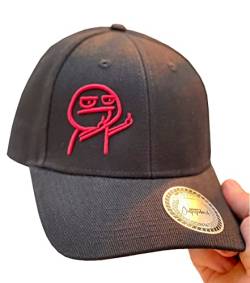 Outfitfabrik Snapback Basecap Männchen in schwarz, gebogener Schirm, roter 3D-Stick, für Männer und Frauen, One Size, verstellbar von Outfitfabrik