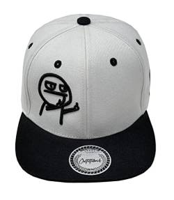 Outfitfabrik Snapback Cap Männchen in weiß mit schwarzem Schirm (Provokation, Statement) für Herren und Damen, One Size, verstellbar von Outfitfabrik