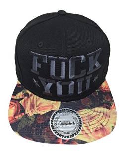 Outfitfabrik Snapback Cap Stickerei Fuck You mit Flower Schirm (Provokation & Statement) von Outfitfabrik