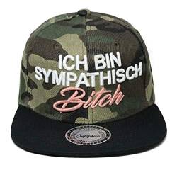 Outfitfabrik Snapback Cap Stickerei Ich Bin sympathisch Bitch (Camouflage) von Outfitfabrik