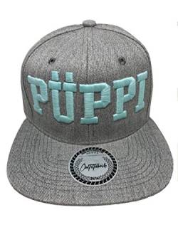 Outfitfabrik Snapback Cap Stickerei Püppi Glow in The Dark in grau-blau von Outfitfabrik