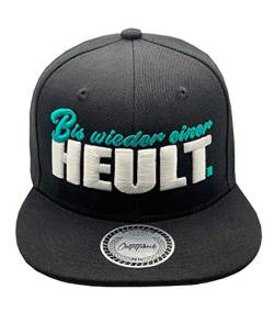 Outfitfabrik &Hearts Snapback Cap Bis Wieder Einer heult in schwarz, mit geradem Schirm und 3D-Stick (Festival, Statement, Feiern) für Herren und Damen, verstellbar an der Rückseite von Outfitfabrik