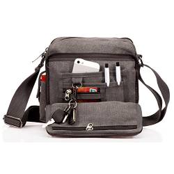 Outreo Canvas Umhängetasche Herren Schultertasche Kleine Herrentaschen Vintage Messenger Bag Taschen für Schule Kuriertasche Tablet Segeltuchtaschen Reisetasche Sport Werkzeug Taschen sporttasche von Outreo