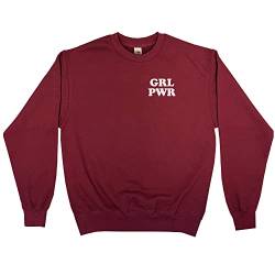 Outsider. Herren Unisex GRL Pwr Sweatshirt - Burgundy - Small von Outsider.