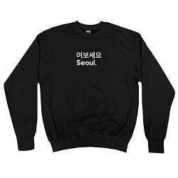 Outsider. Herren Unisex Hello Seoul Sweatshirt - Black - Medium von Outsider.