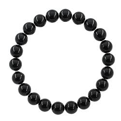 Ouubuuy Armband,8mm Edelstein Heilsteine Armband für Damen, Chakra Yoga Armband, Paar/Freundschafts/Partner Armbänder (Obsidian) von Ouubuuy