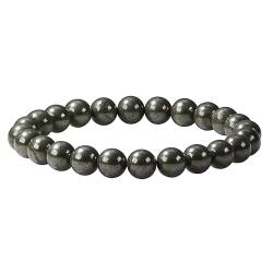 Ouubuuy Armband,8mm Pyrite Edelstein Heilsteine Armband für Damen, Chakra Yoga Armband, Paar/Freundschafts/Partner Armbänder von Ouubuuy