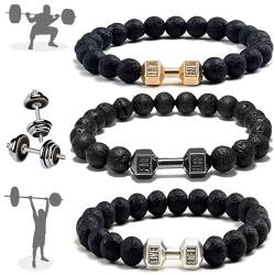 Oveallgo 3 Stück Hantel-Armband, Hantelarmband, Gym-Armband, Gym-Schäkel-Hantel-Armband, Gewichtsarmband Für Männer, Dumbbell Bracelet (Paket-4) von Oveallgo