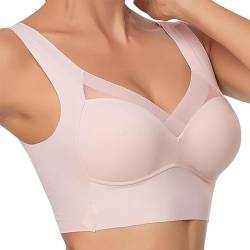 Oveallgo Hatme Haltungskorrektur BH, Hatme BH, Hatmeo Comfy Haltungskorrektur BH, Wireless Breathable Zero-Feeling (DE/NL/SE/PL, Alphanumerisch, XL, Regular, Regular, Rosa) von Oveallgo