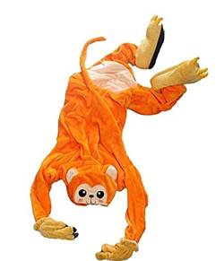 Pyjama Jumpsuit Erwachsene Onesies Tier kostüm Kigurumi Karneval Halloween Schlafanzug Party Show Weihnachten Cosplay Unterwäsche für Unisex Damen Herren (S, AFFE) von Ovender